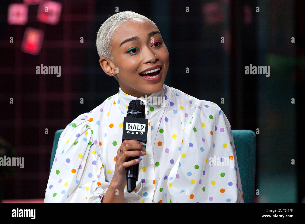 New York, USA. 09 Apr, 2019. Tati Gabrielle at The BUILD Series discussing  the TV Series The Chilling Adventures of Sabrina at BUILD Studio on April  09, 2019 in New York, NY.