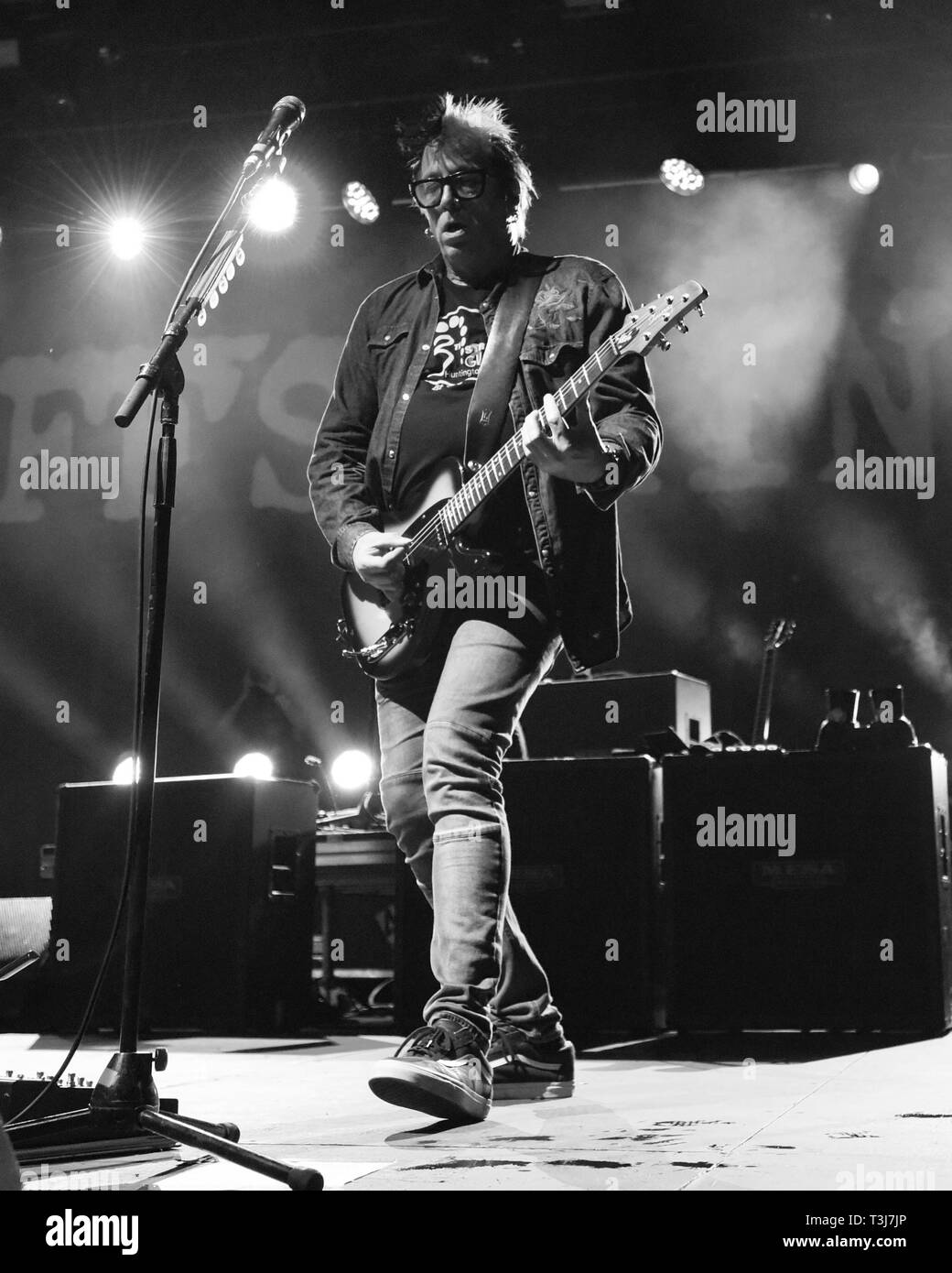 April 7, 2019 - Dana Point, California, USA - Lead guitist NOODLES (Kevin John Wasserman) of The Offspring performs at the Sabroso Craft Beer, Taco & Music Festival 2019 Sunday (Day 2) at Doheny State Beach in Dana Point, California. (Credit Image: © Billy Bennight/ZUMA Wire) Stock Photo