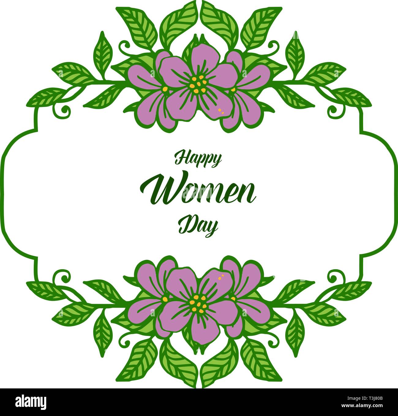 Vector illustration decor happy women day with pattern art of purple ...