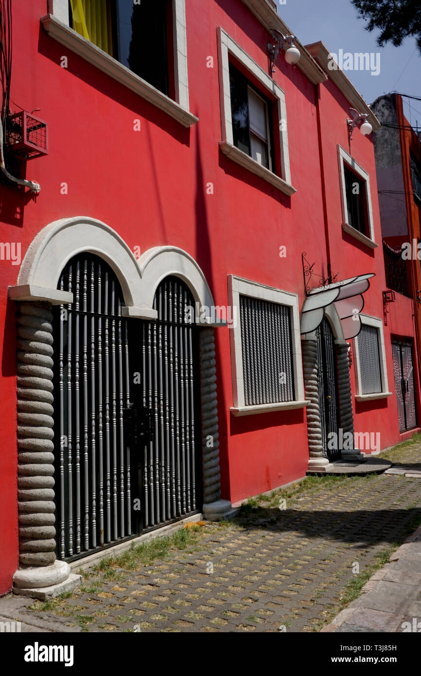 Red home in Colonia Roma, Mexico City, Mexico Stock Photo Alamy