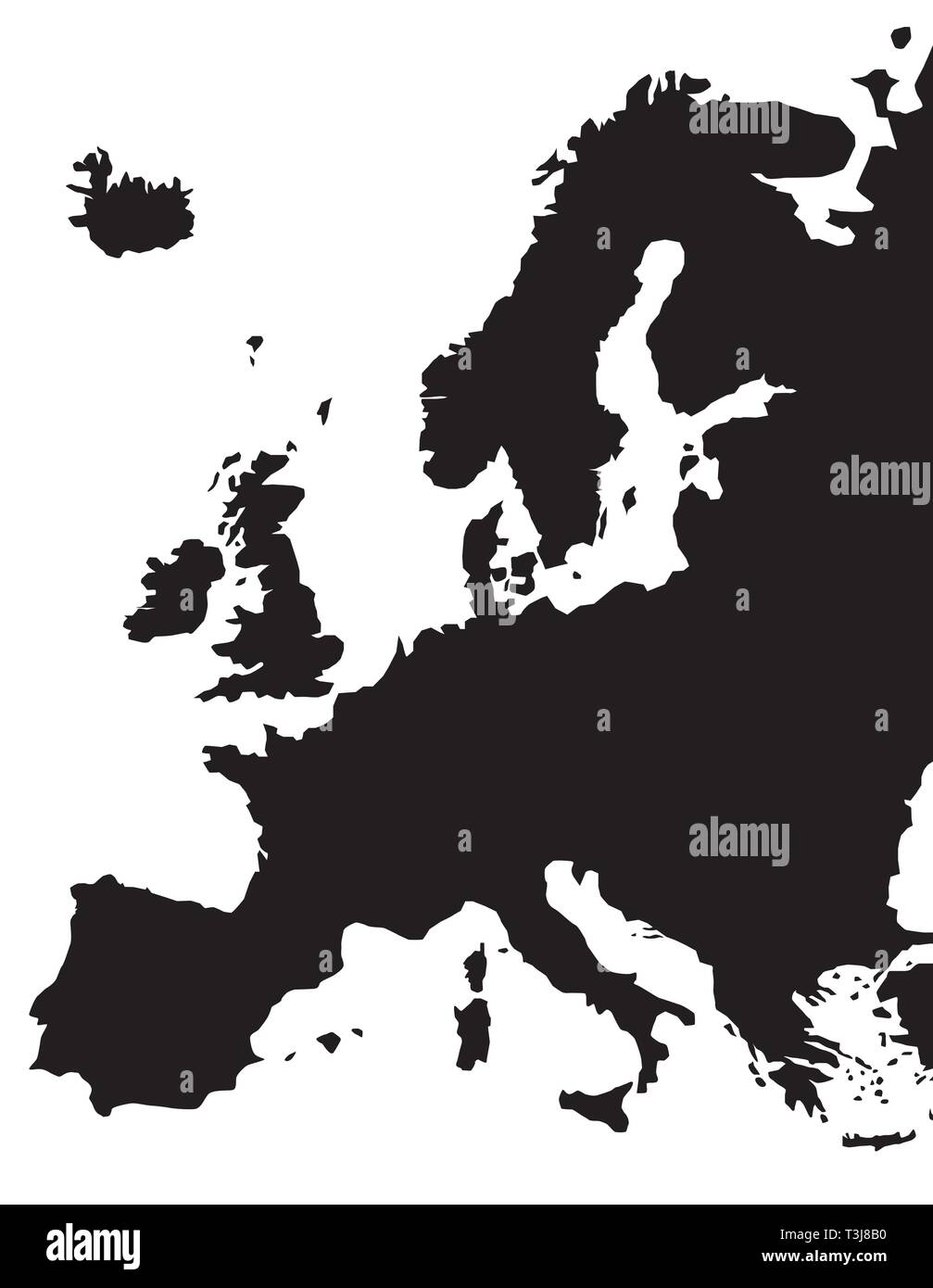 Europe Map Isolated on a White Background. Vector Illustration Stock ...