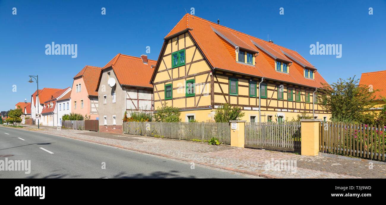 Historical buildings in the old town of Riesa, Saxony, Germany Stock Photo