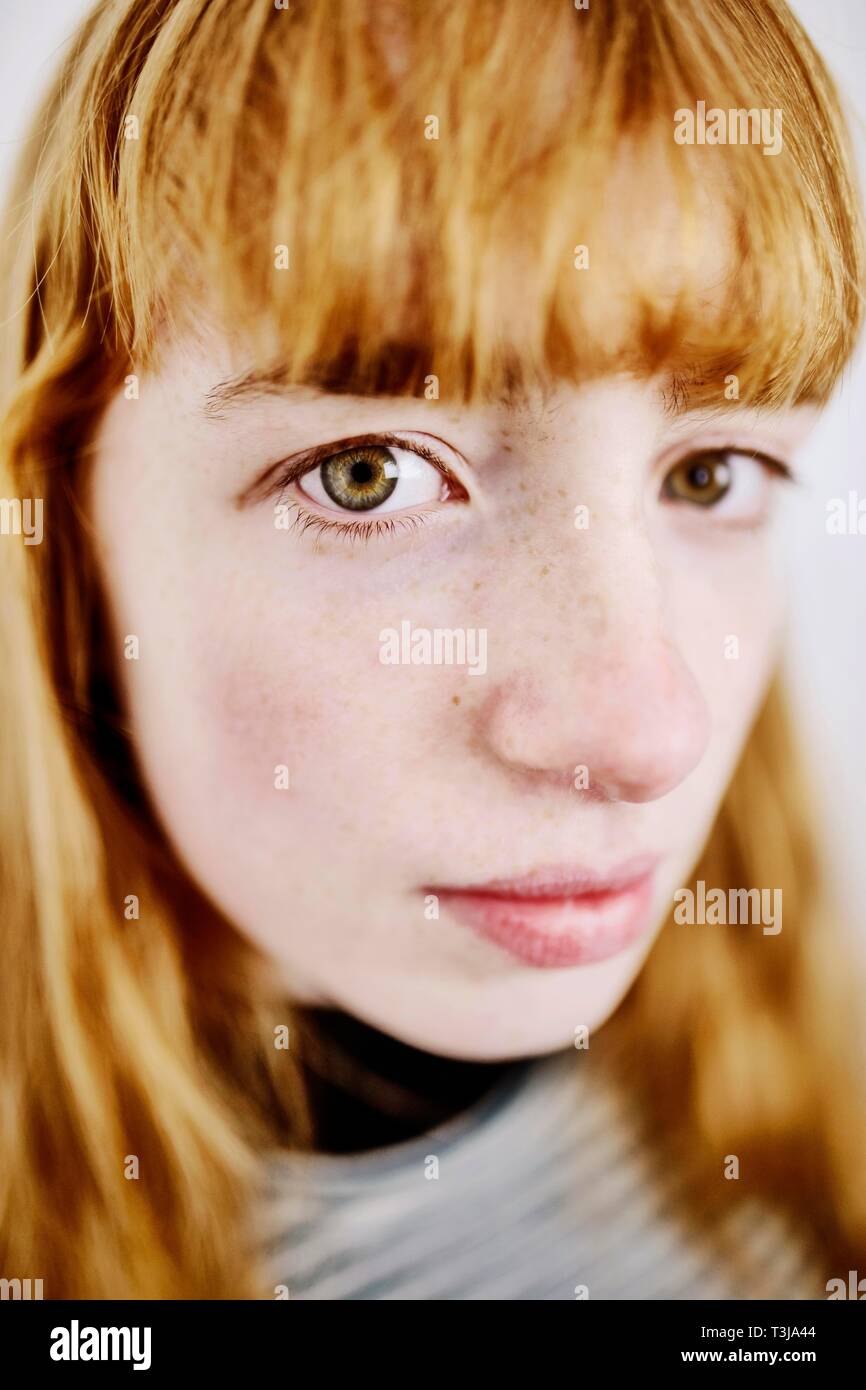 Red haired looks skeptical hi-res stock photography and images - Alamy