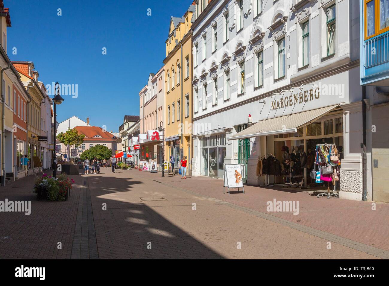 Pedestrian zone main street in Riesa, Saxony, Germany Stock Photo