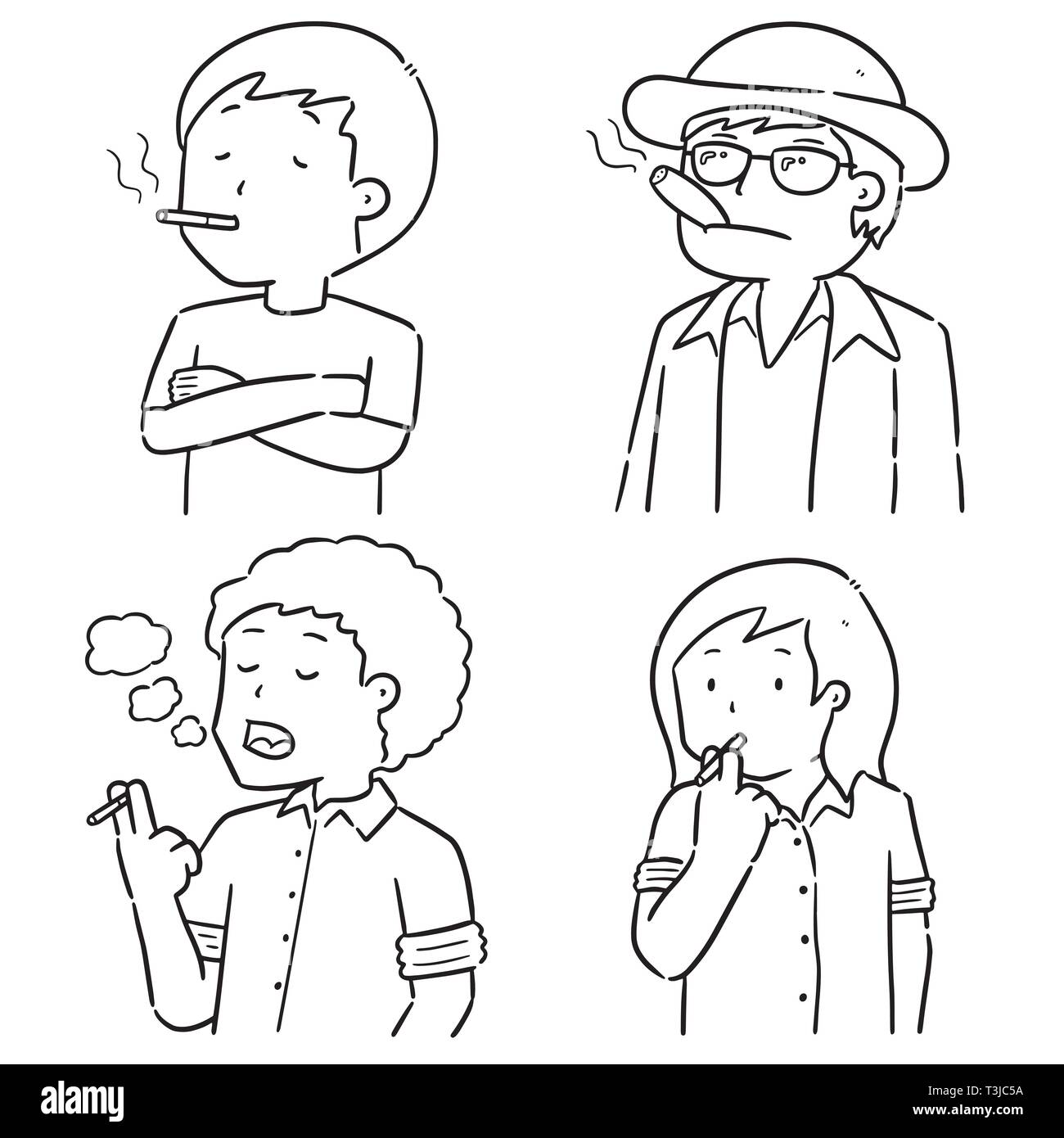 vector set of men smoking cigarettes Stock Vector Image & Art Alamy