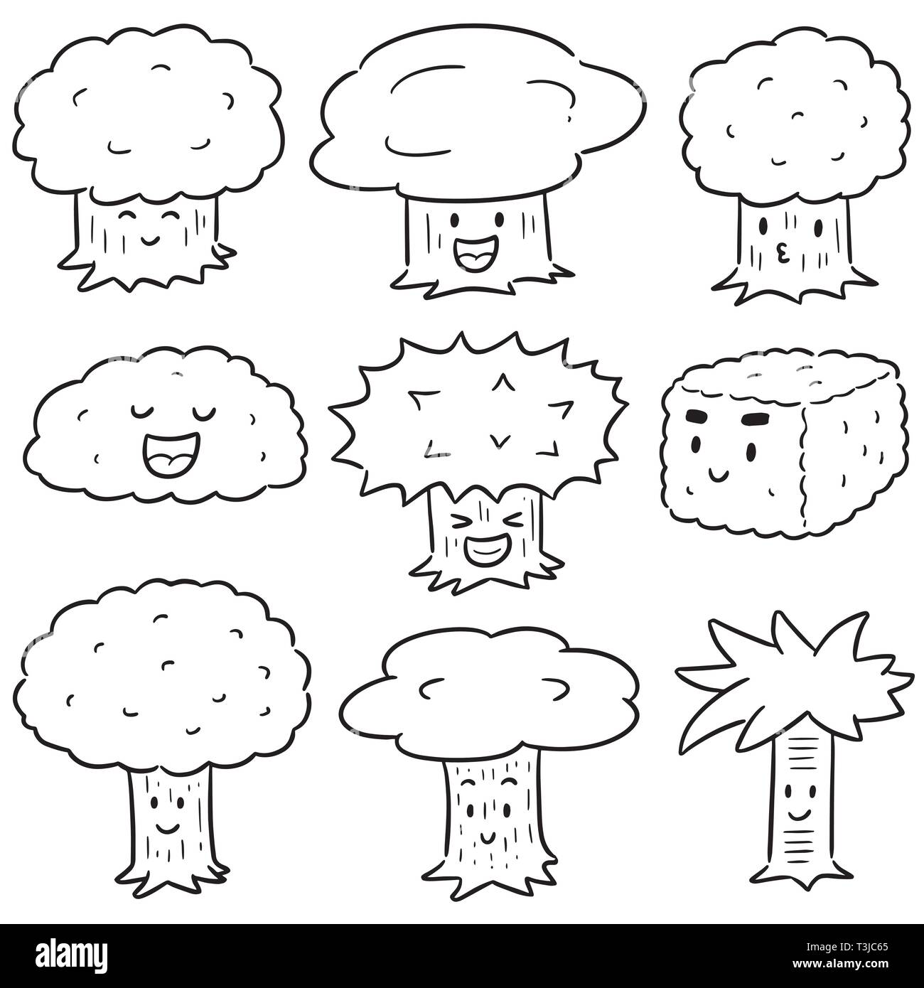 vector set of trees cartoon Stock Vector Image & Art Alamy