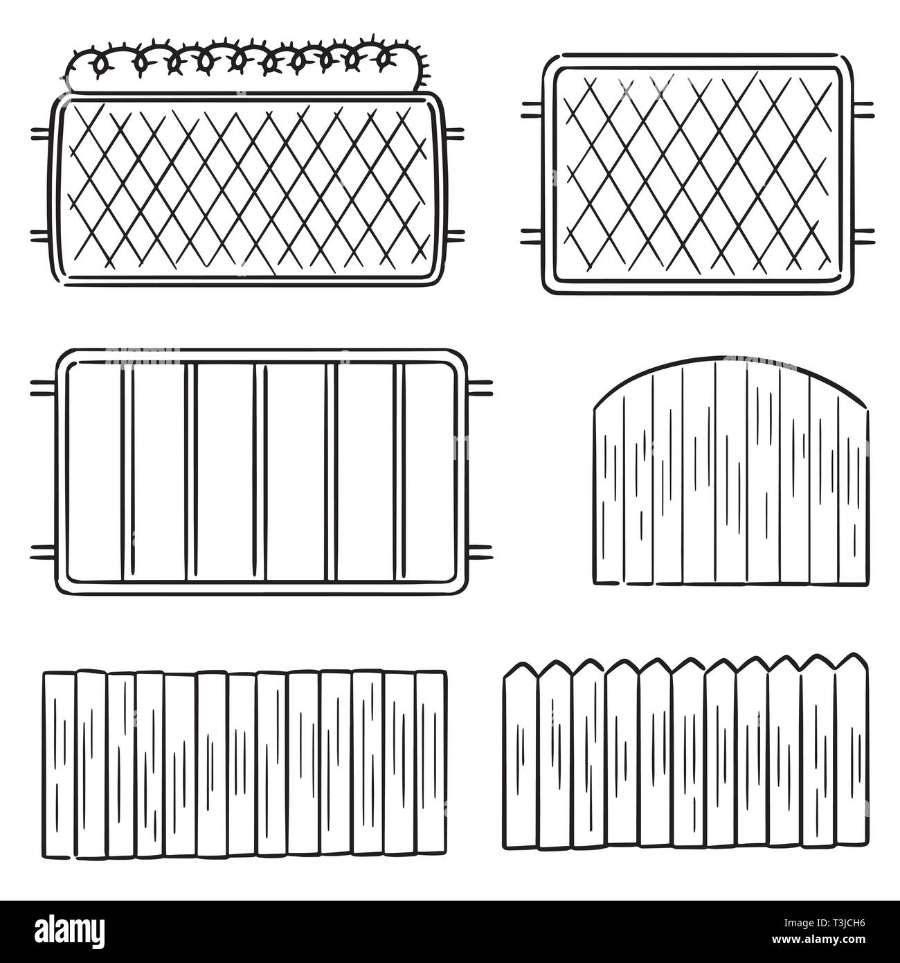 Timber fence poles Black and White Stock Photos & Images - Alamy