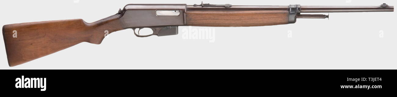 Civil long arms, modern systems, automatic rifle Winchester model 1910, calibre 401, number 10829, manufactured 1913, Additional-Rights-Clearance-Info-Not-Available Stock Photo