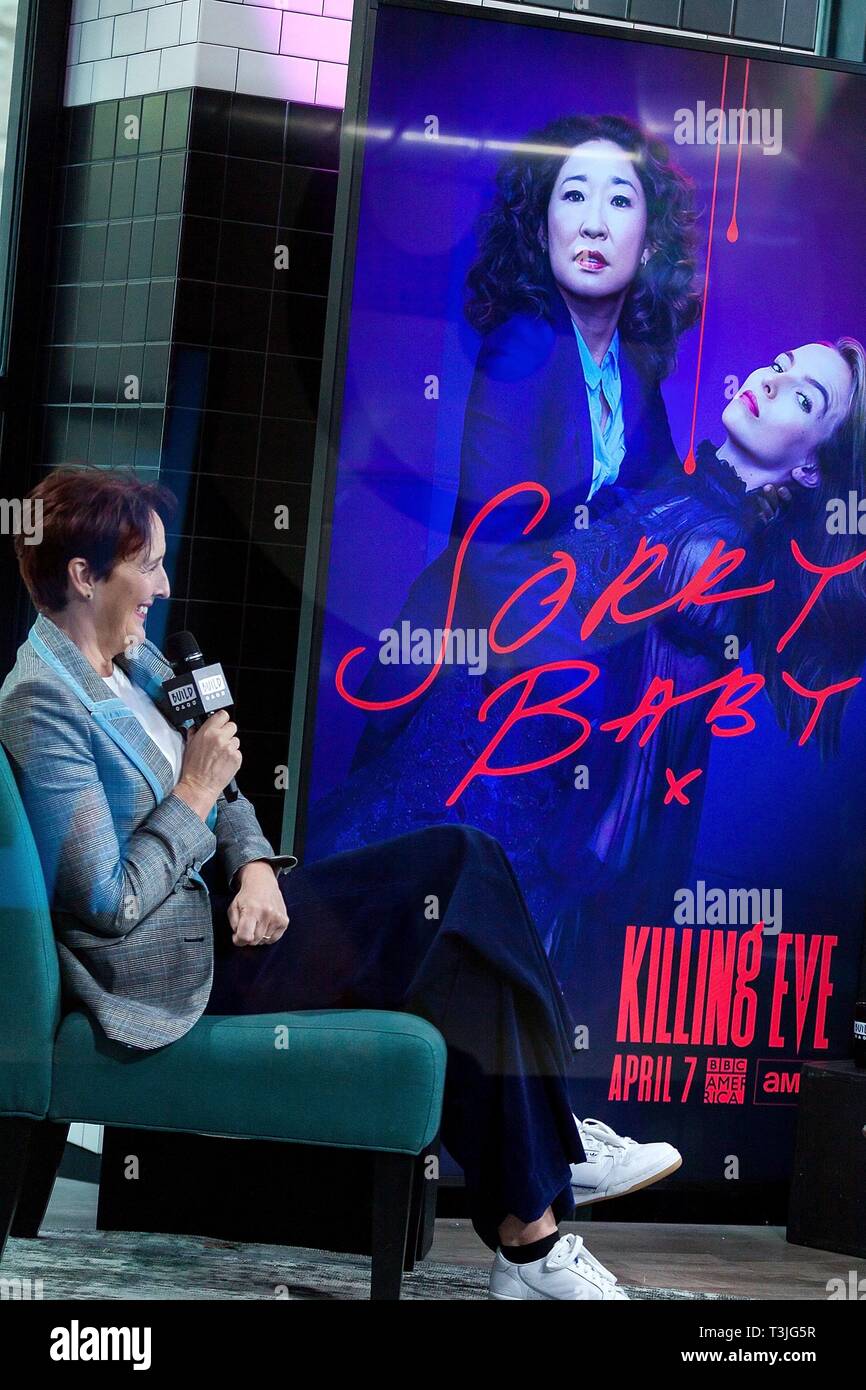 New York, NY, USA. 9th Apr, 2019. Fiona Shaw inside for AOL Build Series Celebrity Candids - TUE, AOL Build Series, New York, NY April 9, 2019. Credit: Steve Mack/Everett Collection/Alamy Live News Stock Photo