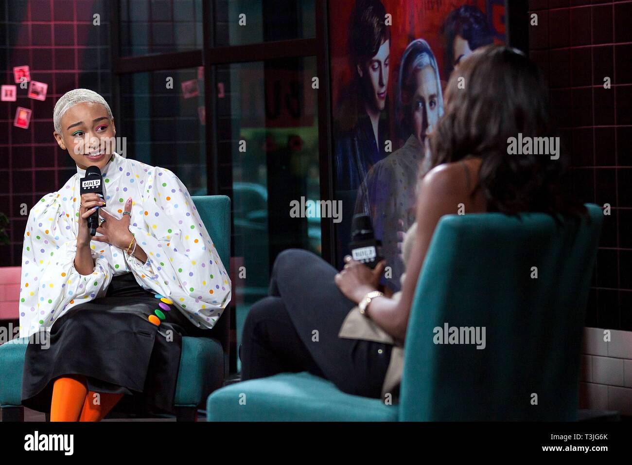 New York, NY, USA. 9th Apr, 2019. Tati Gabrielle inside for AOL Build Series Celebrity Candids - TUE, AOL Build Series, New York, NY April 9, 2019. Credit: Steve Mack/Everett Collection/Alamy Live News Stock Photo