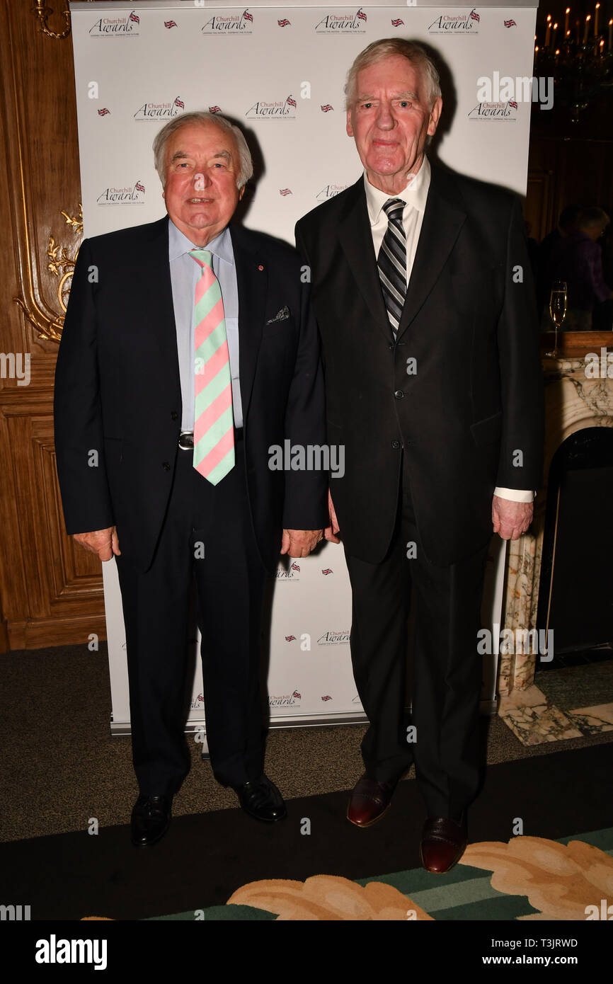 London, UK. 10th Apr, 2019. Jimmy Tarbuck and Lawrie McMenemy attend the 7th annual Churchill Awards honour achievements of the Over 65's at Claridge's Hotel on 10 March 2019, London, UK. Credit: Picture Capital/Alamy Live News Stock Photo