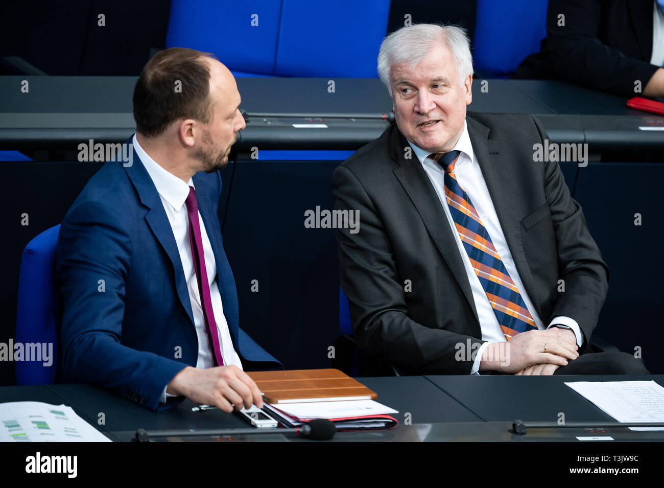 Berlin Germany 10th Apr 2019 Horst Seehofer R Csu