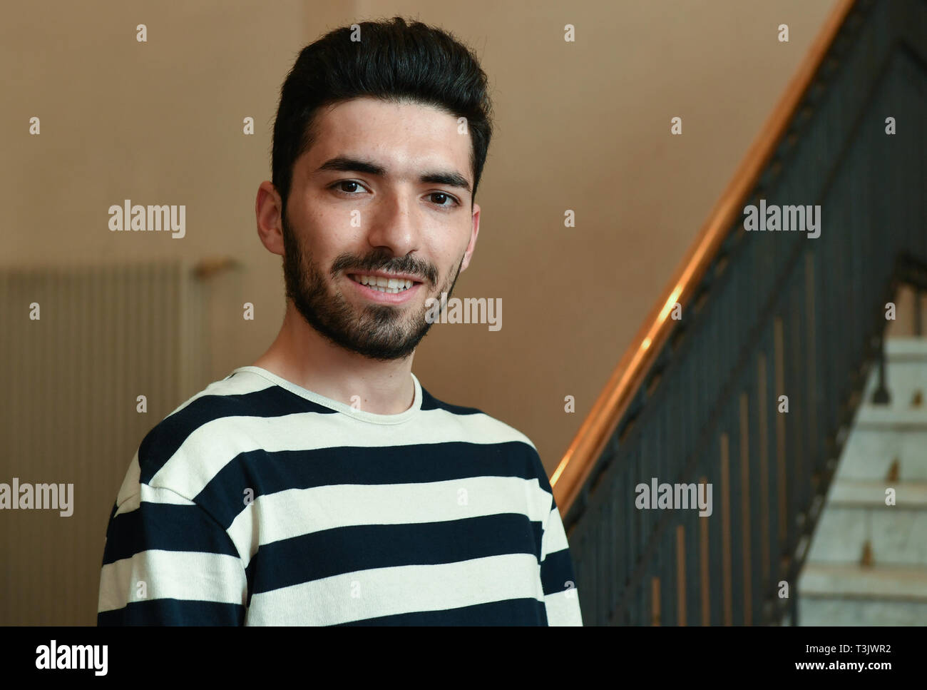 Berlin, Germany. 09th Apr, 2019. Actor Adnan Jafar at the German premiere of the series 'Eden' at Kant Kino. In the new series, which Arte wants to start in May, the story of refugees and refugee helpers will be told in six episodes. Credit: Jens Kalaene/dpa-Zentralbild/dpa/Alamy Live News Stock Photo