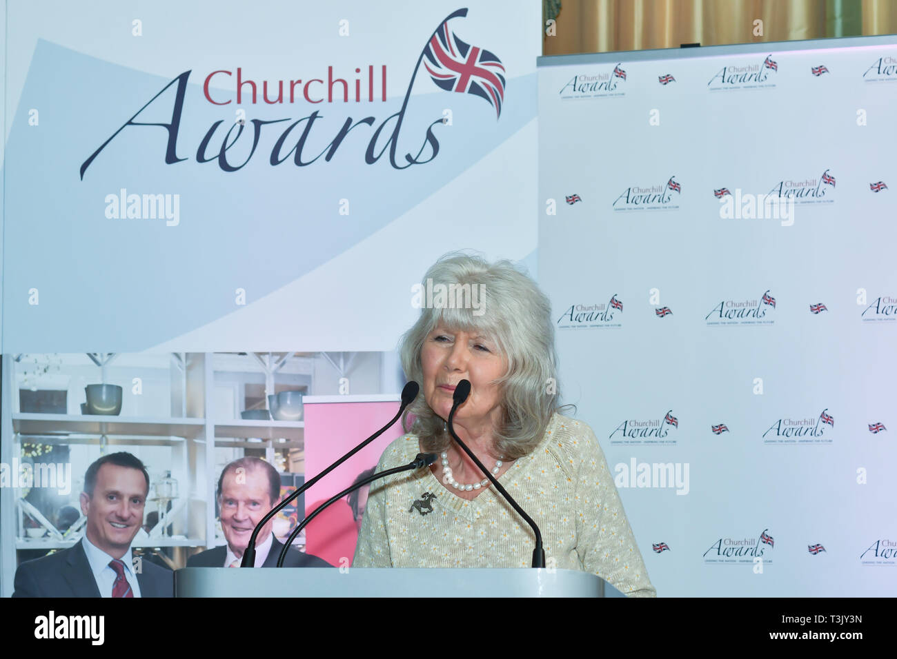 London, UK. 10th Apr, 2019. Winner of  Literature – Jilly Cooper CBE of the 7th annual Churchill Awards honour achievements of the Over 65's at Claridge's Hotel on 10 March 2019, London, UK. Credit: Picture Capital/Alamy Live News Stock Photo