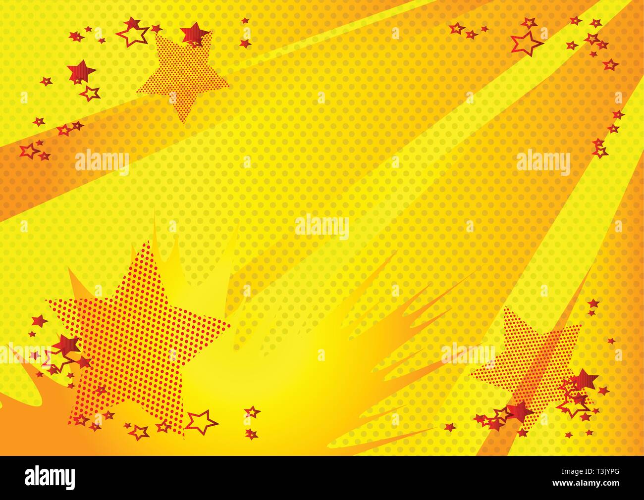 Vector illustrated retro comic book background. Pop art vintage style ...