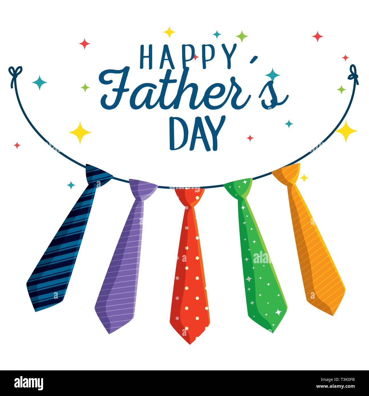 ties hanging decoration to fathers day Stock Vector Image & Art - Alamy