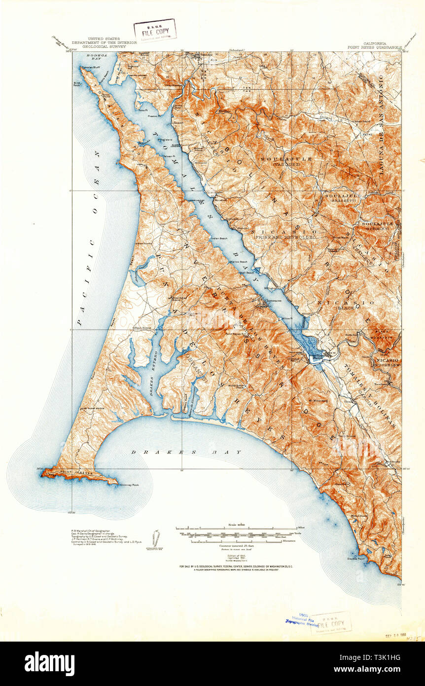 Point Reyes Map Printable USGS TOPO Map California CA Point Reyes 298602 1918 62500 Restoration ...
