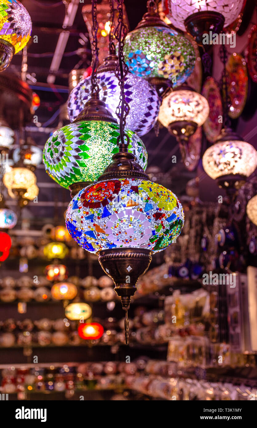 Colorful hanging lamps hi-res stock photography and images - Alamy