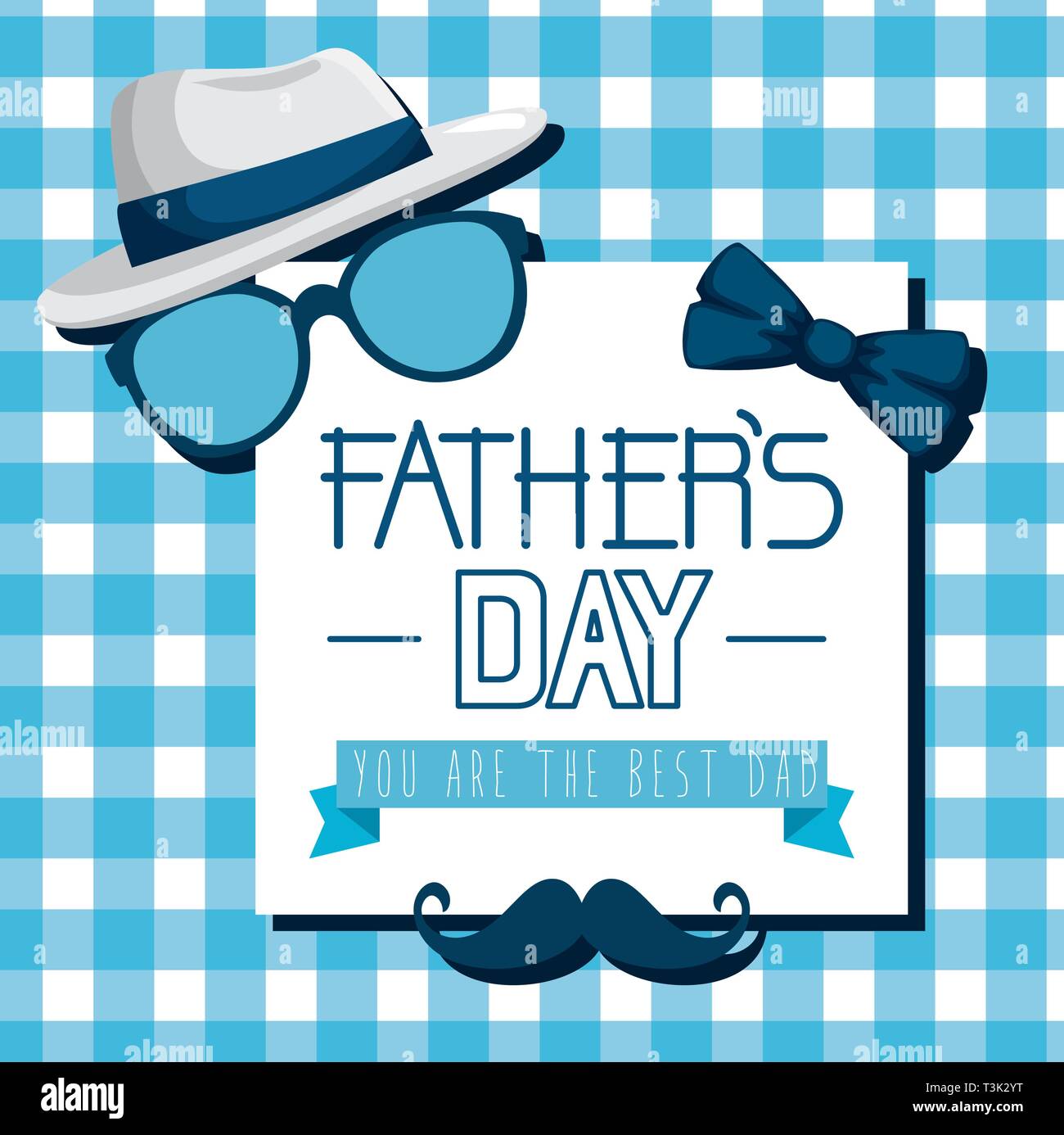 fathers day card with tie bow and hat Stock Vector Image & Art - Alamy