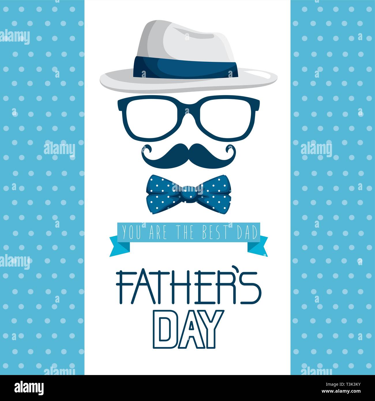 card decoration with glasses and mustache to fathers day Stock Vector ...