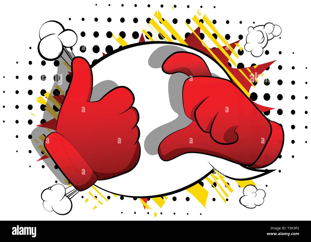 Vector cartoon hands making friendzone symbol. Illustrated hands on