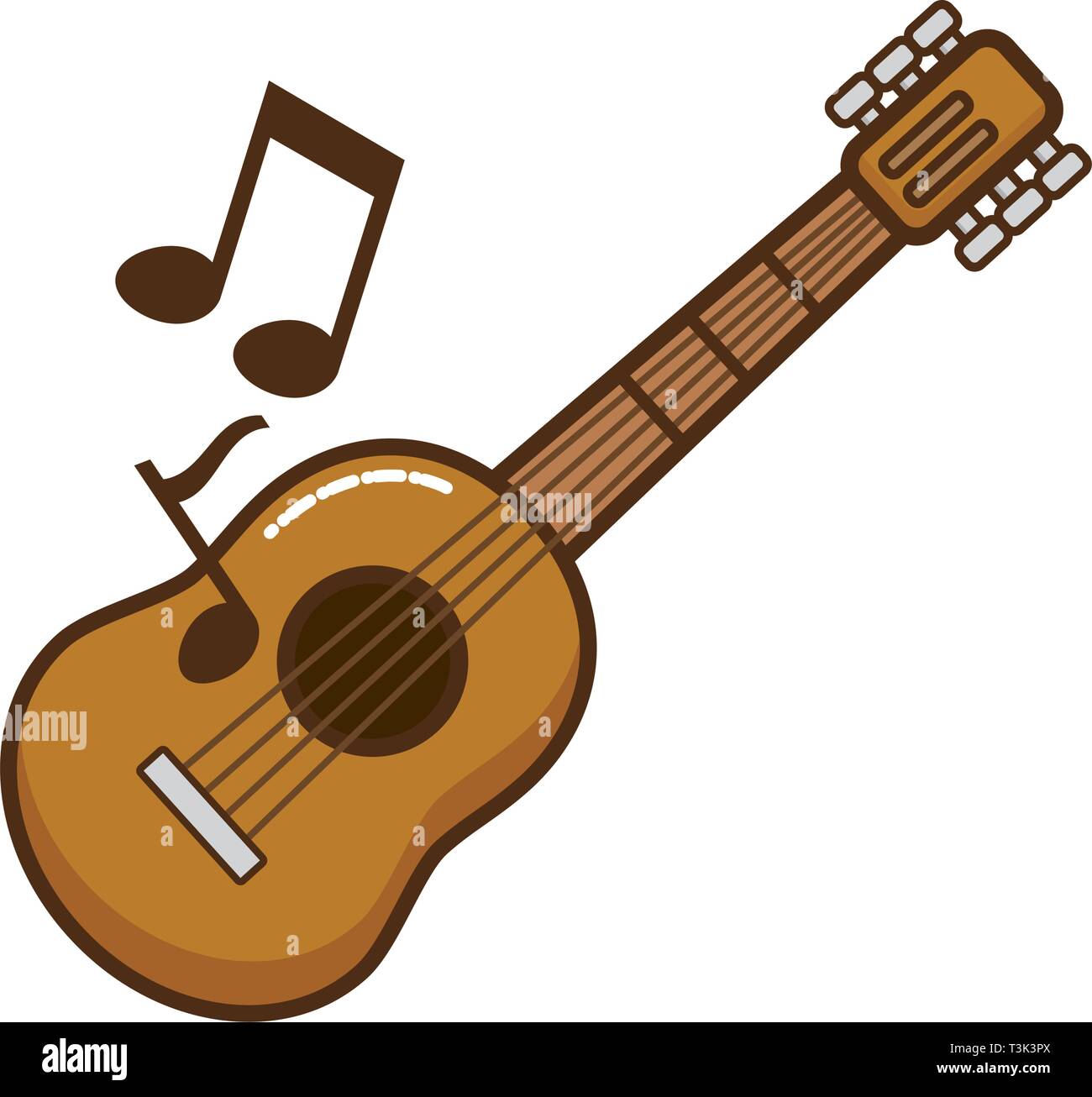 guitar with musical notes isolated icon Stock Vector Image & Art - Alamy