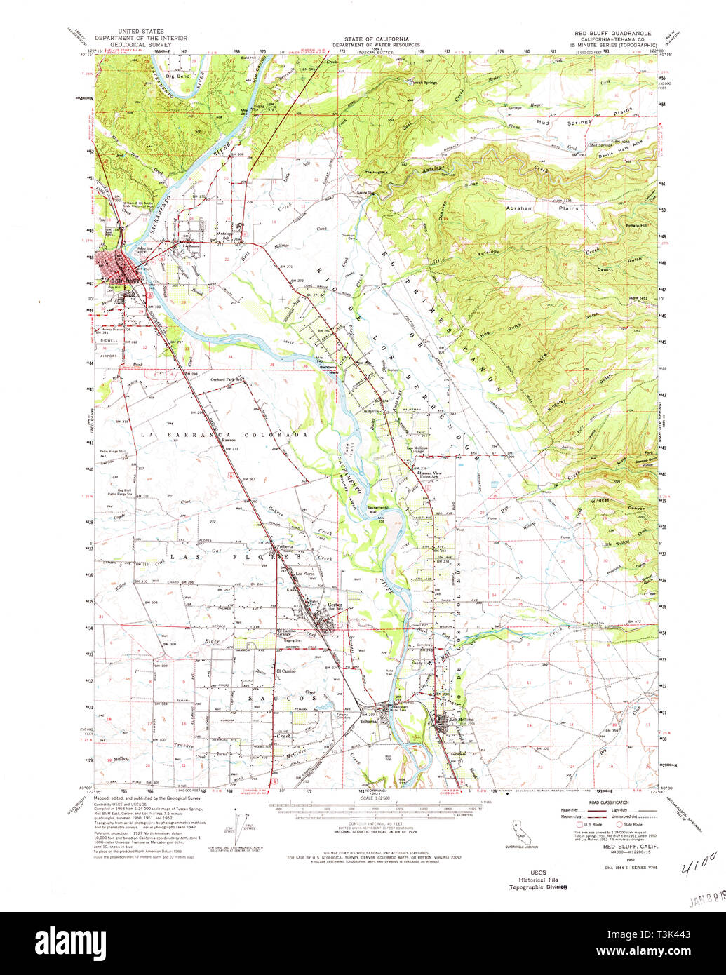Map of red bluff hi-res stock photography and images - Alamy