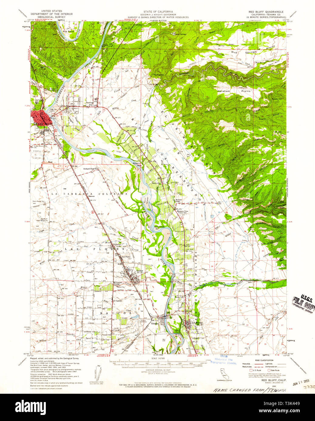 Red bluff california map hi-res stock photography and images - Alamy