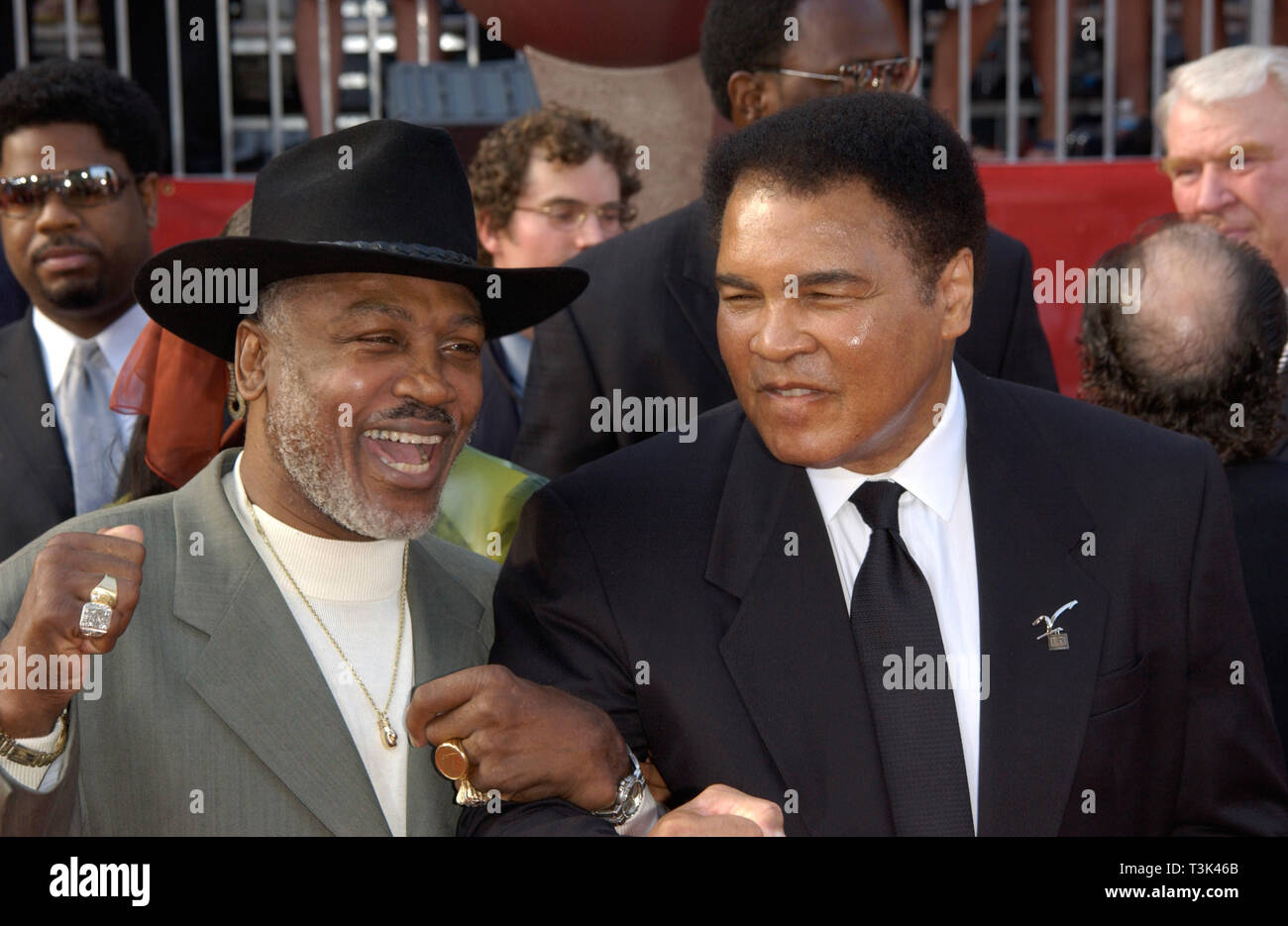 LOS ANGELES, CA. July 10, 2002: Former boxers MUHAMMAD ALI (right) & JOE FRAZIER at the 10th Annual ESPY Sports Awards in Hollywood. © Paul Smith / Featureflash Stock Photo