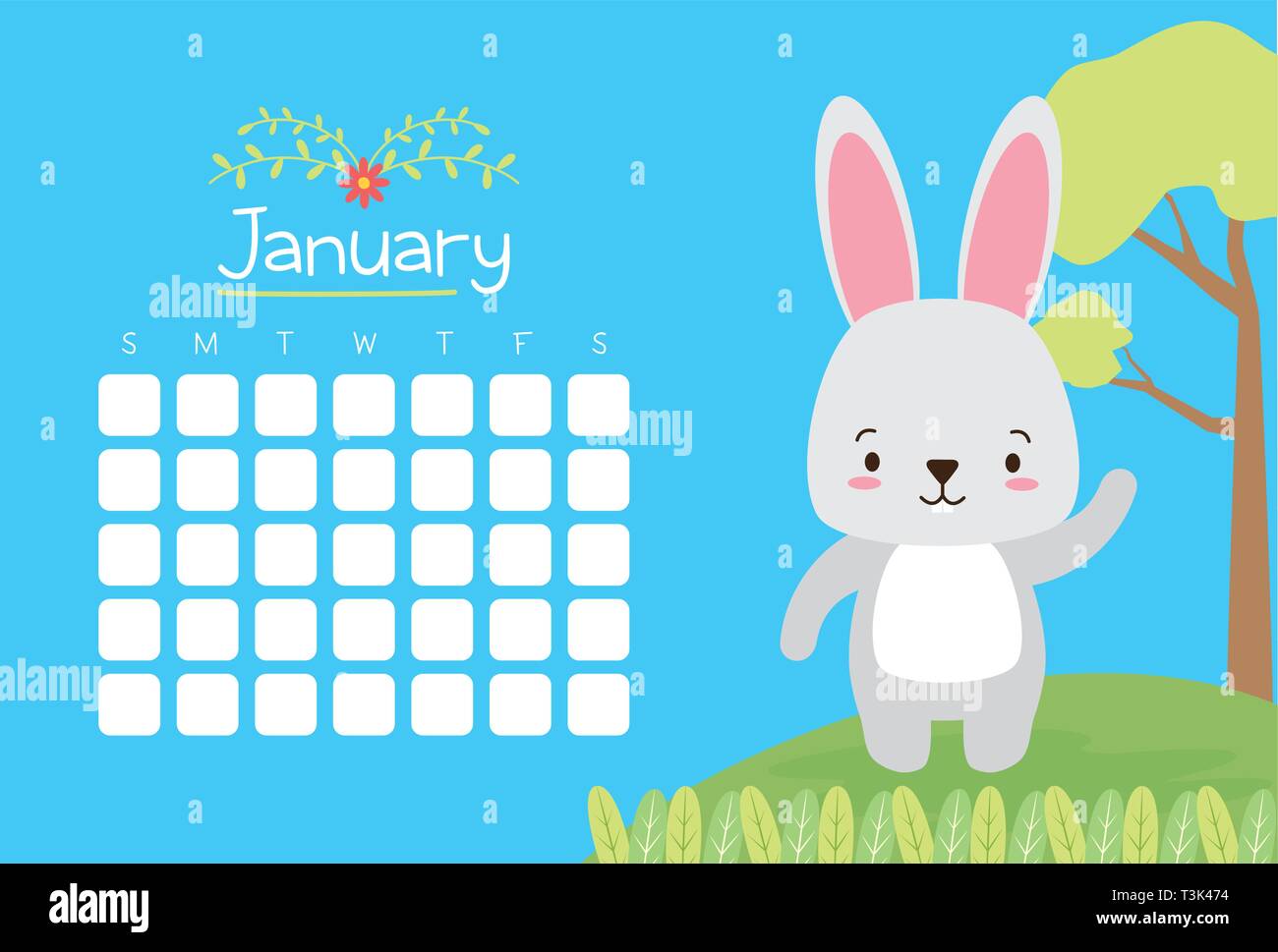 cute animals calendar Stock Vector Image & Art Alamy