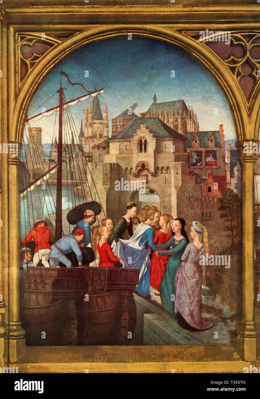 'Arrival in Cologne', 1489. Creator: Hans Memling. Stock Photo
