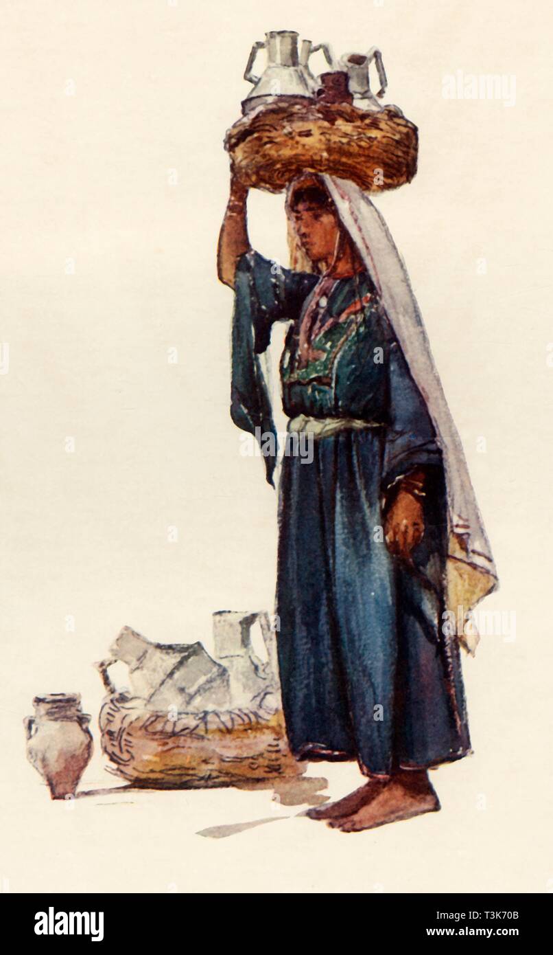 'Syrian Peasant with Milk Vessels', 1902. Creator: John Fulleylove. Stock Photo