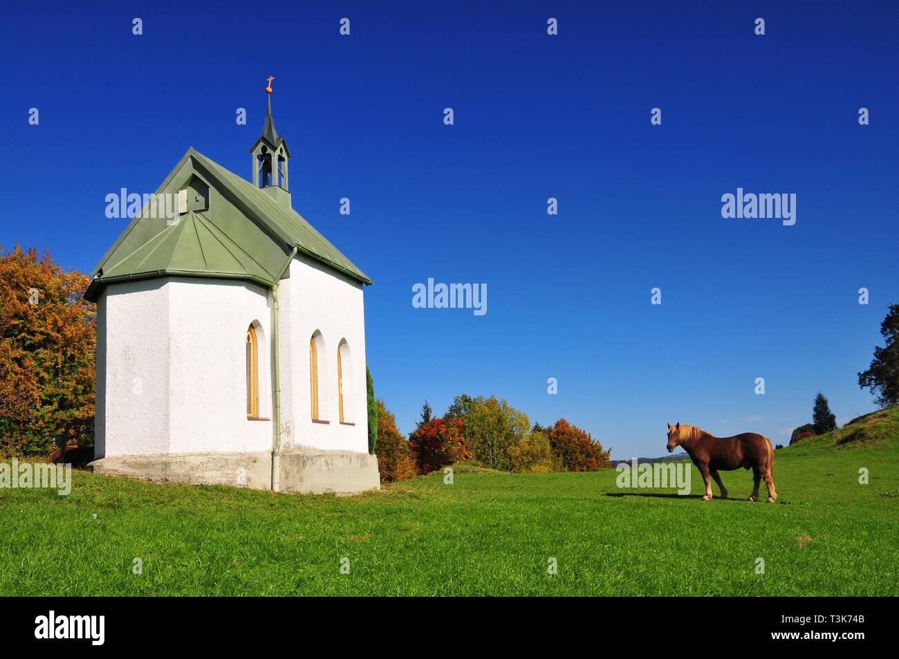 Sankt Josefs Chapel, Ostern, in the Swabia, Bavaria, Germany, Europe Stock Photo