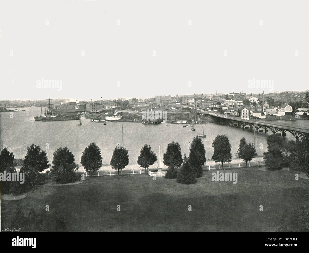 View from the Government Buildings, Victoria, Canada, 1895. Creator: William Notman & Son. Stock Photo