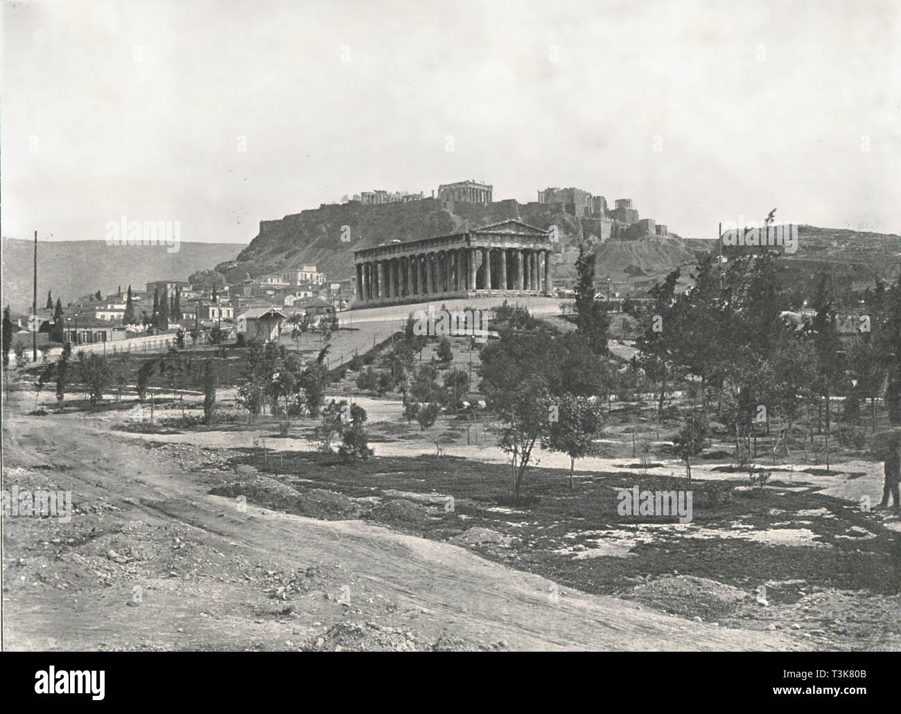 The Agora and Acropolis, Athens, Greece, 1895.  Creator: Unknown. Stock Photo