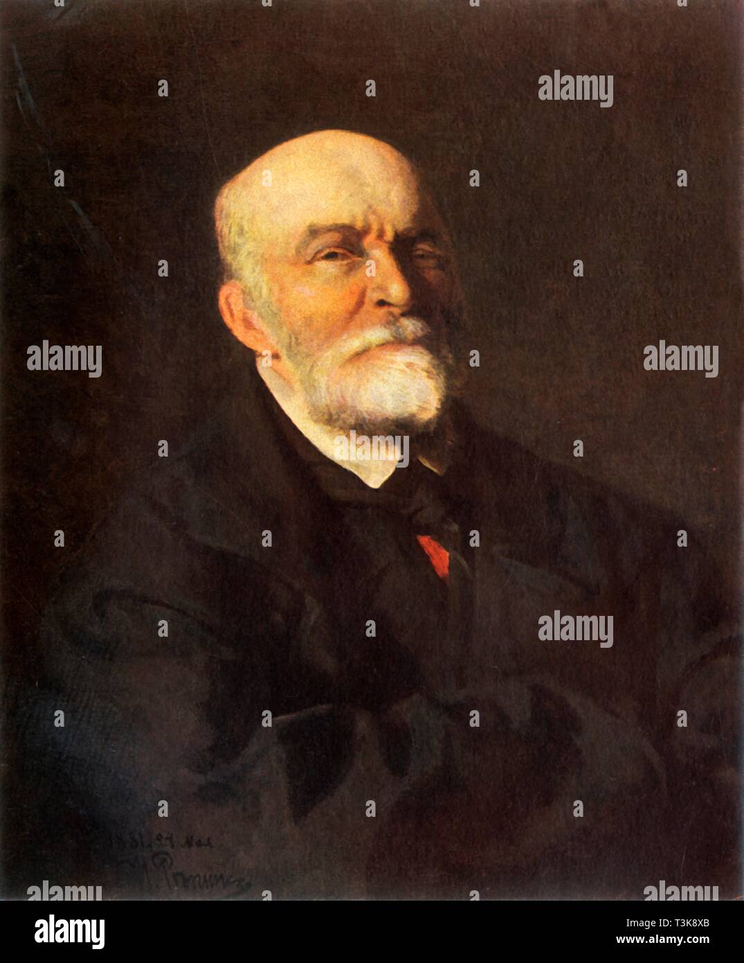 'Portrait of Surgeon Nikolai Ivanovich Pirogov', 1881, (1965). Creator: Il'ya Repin. Stock Photo