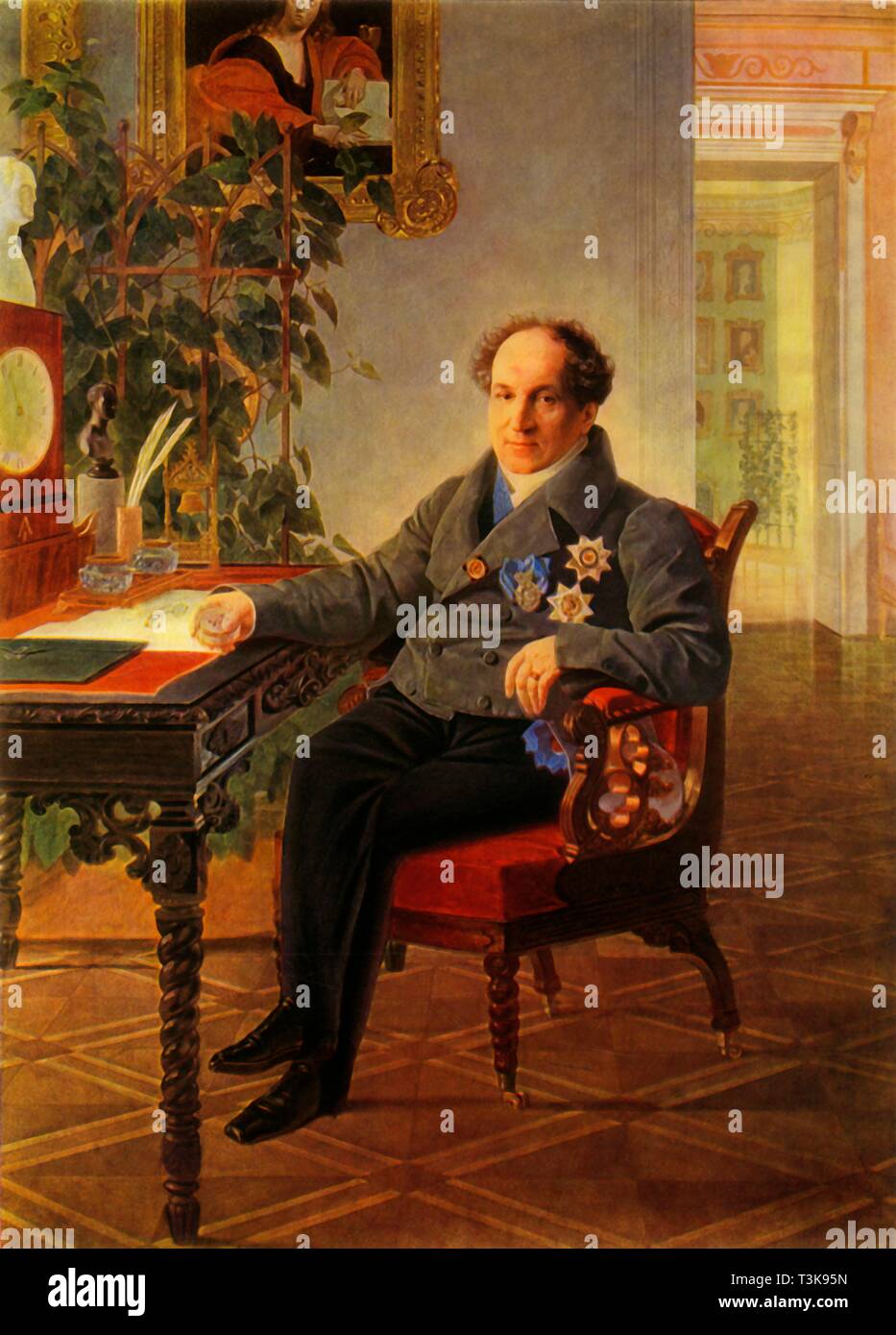 'Portrait of the statesman Alexandr Nikolayevich Golitsyn', 1840, (1965).  Creator: Karl Briullov. Stock Photo