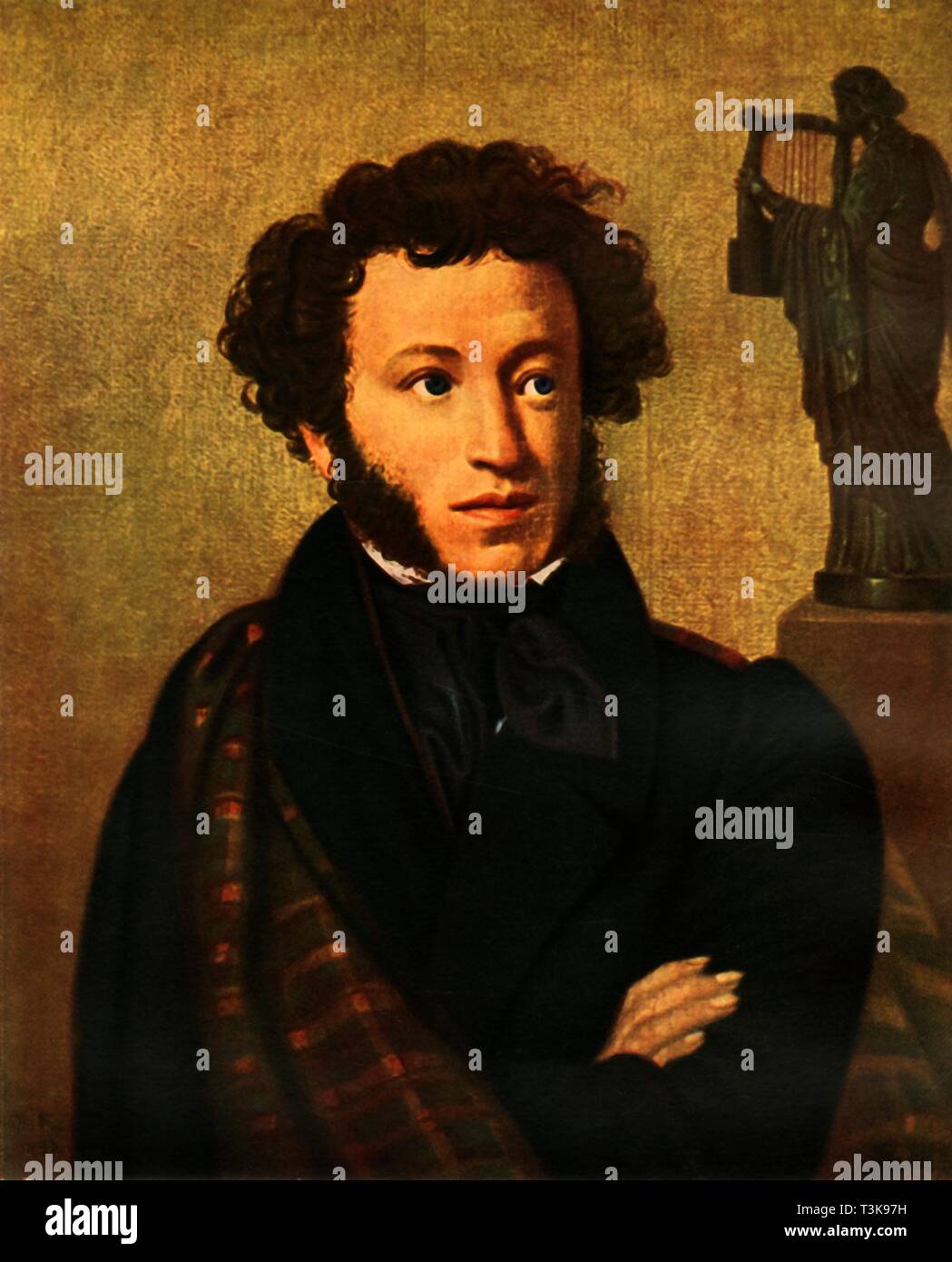 'Portrait of Alexandr Sergeyevich Pushkin', 1827, (1965).  Creator: Orest Kiprensky. Stock Photo