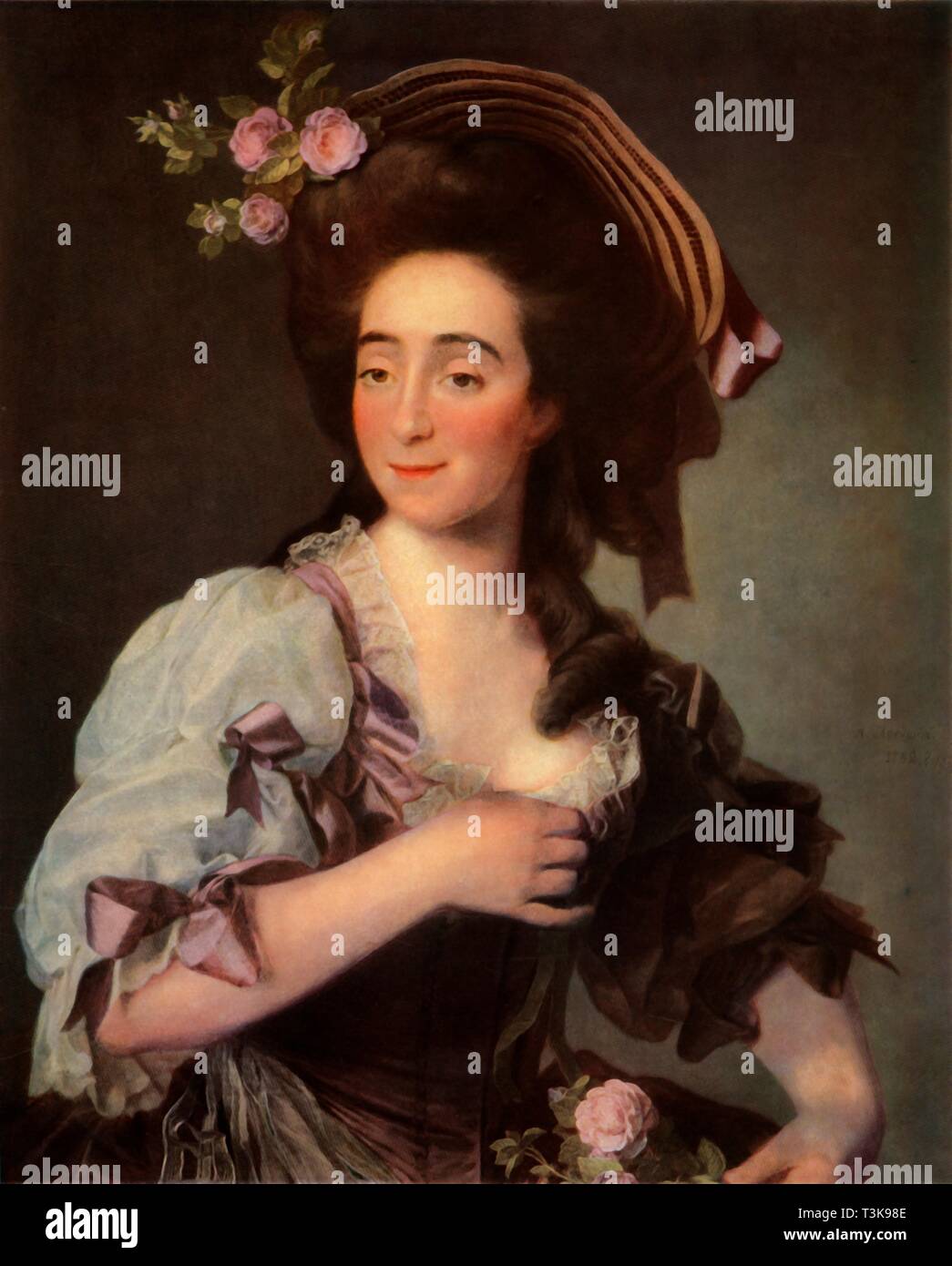 'Portrait of Anna Davie Bernuzzi', 1782, (1965).  Creator: Dmitry Levitsky. Stock Photo