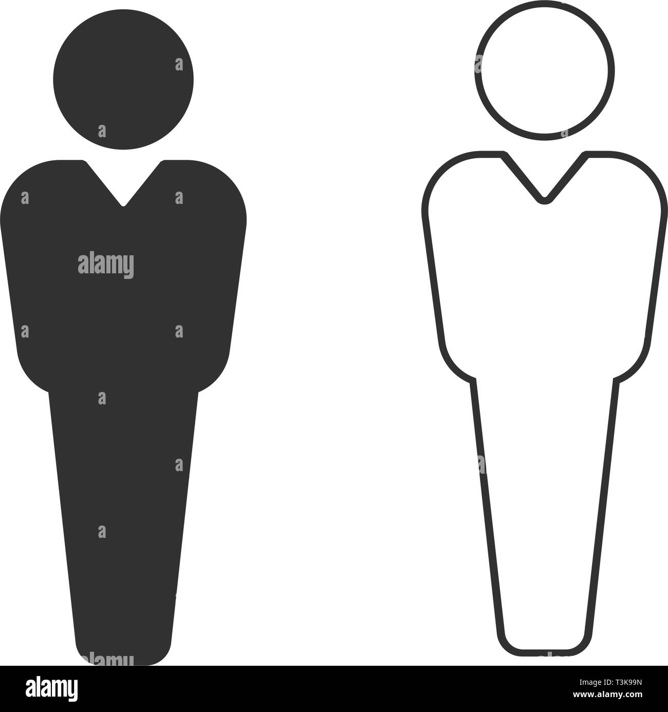 Black and white User Icon. User silhouette symbol for your web site