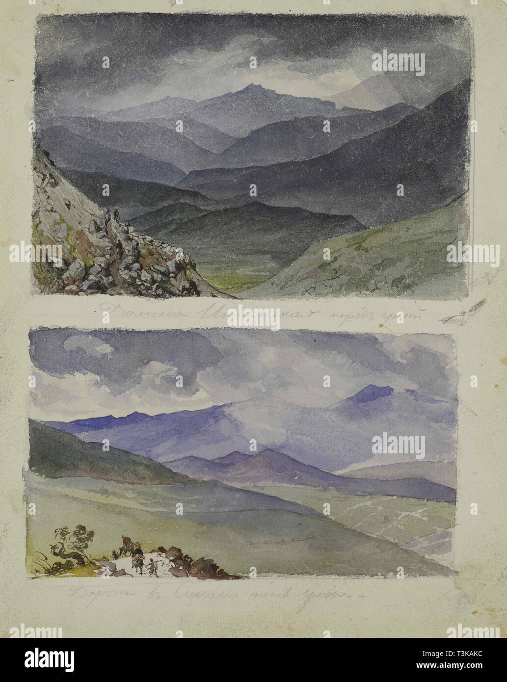 Path to Sinano after the storm, 1835. Creator: Briullov, Karl Pavlovich (1799-1852). Stock Photo