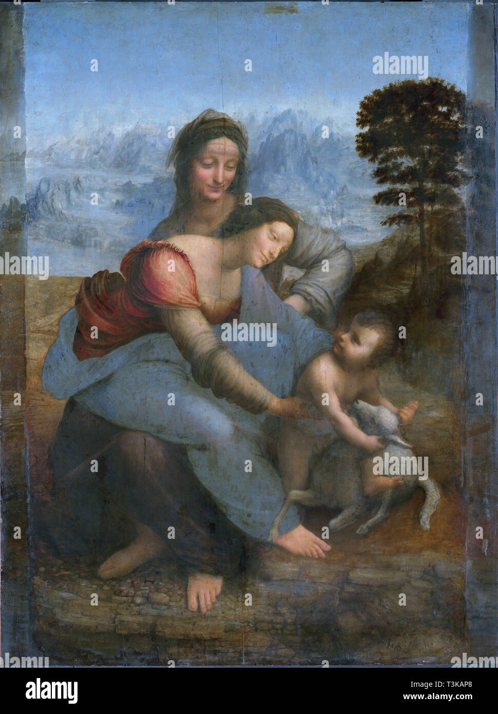 The Virgin and Child with Saint Anne, c.1508. Creator: Leonardo da Vinci (1452-1519). Stock Photo