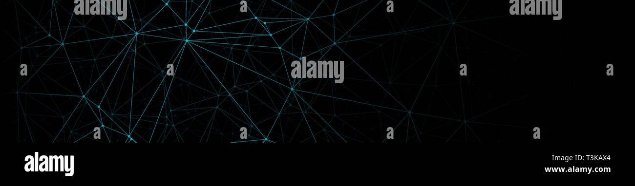 Digital cyber world communication, vector conception, black background Stock Vector