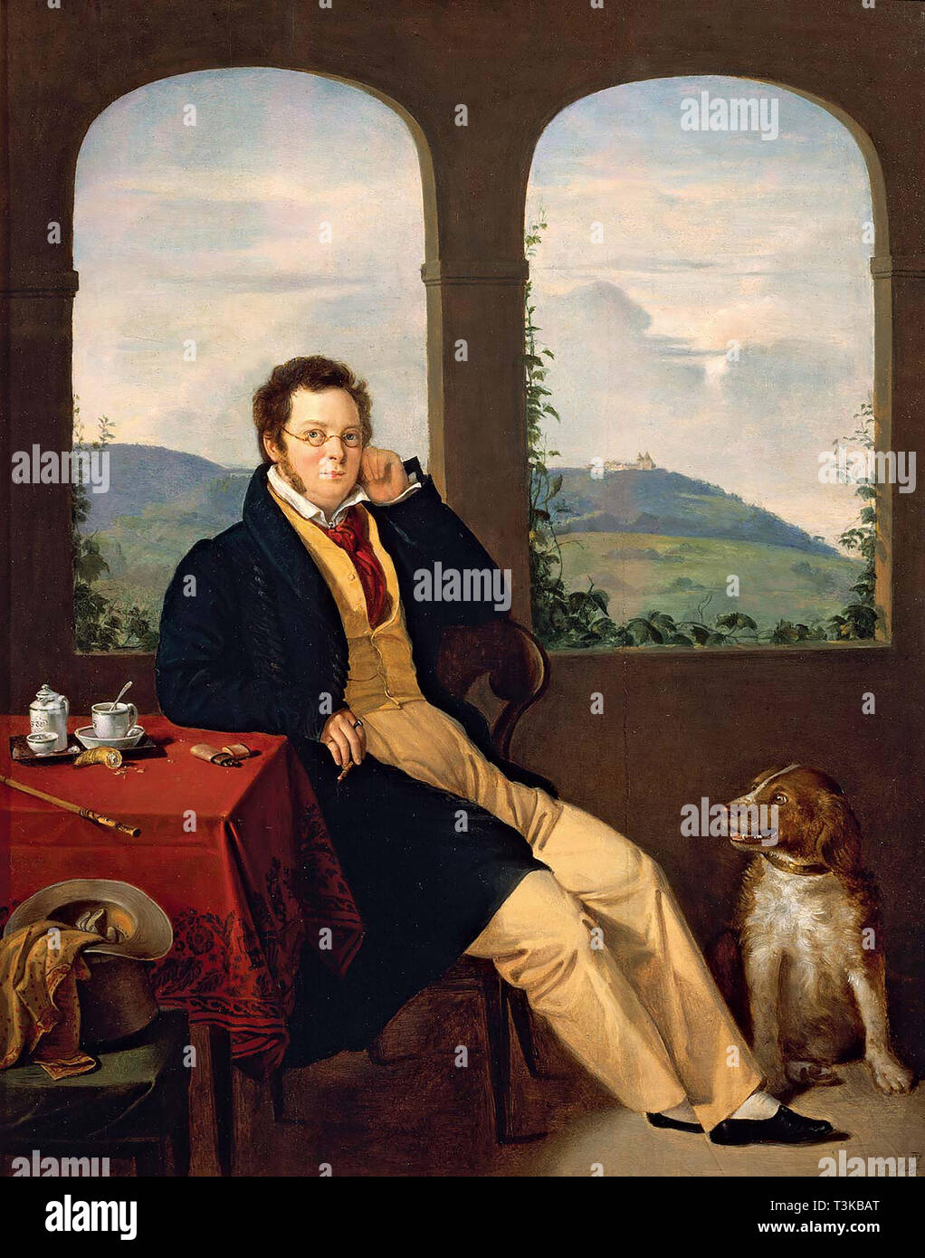 Portrait of Franz Schubert (1797-1828), 1827. Creator: Melegh, Gabor (1801-1835). Stock Photo