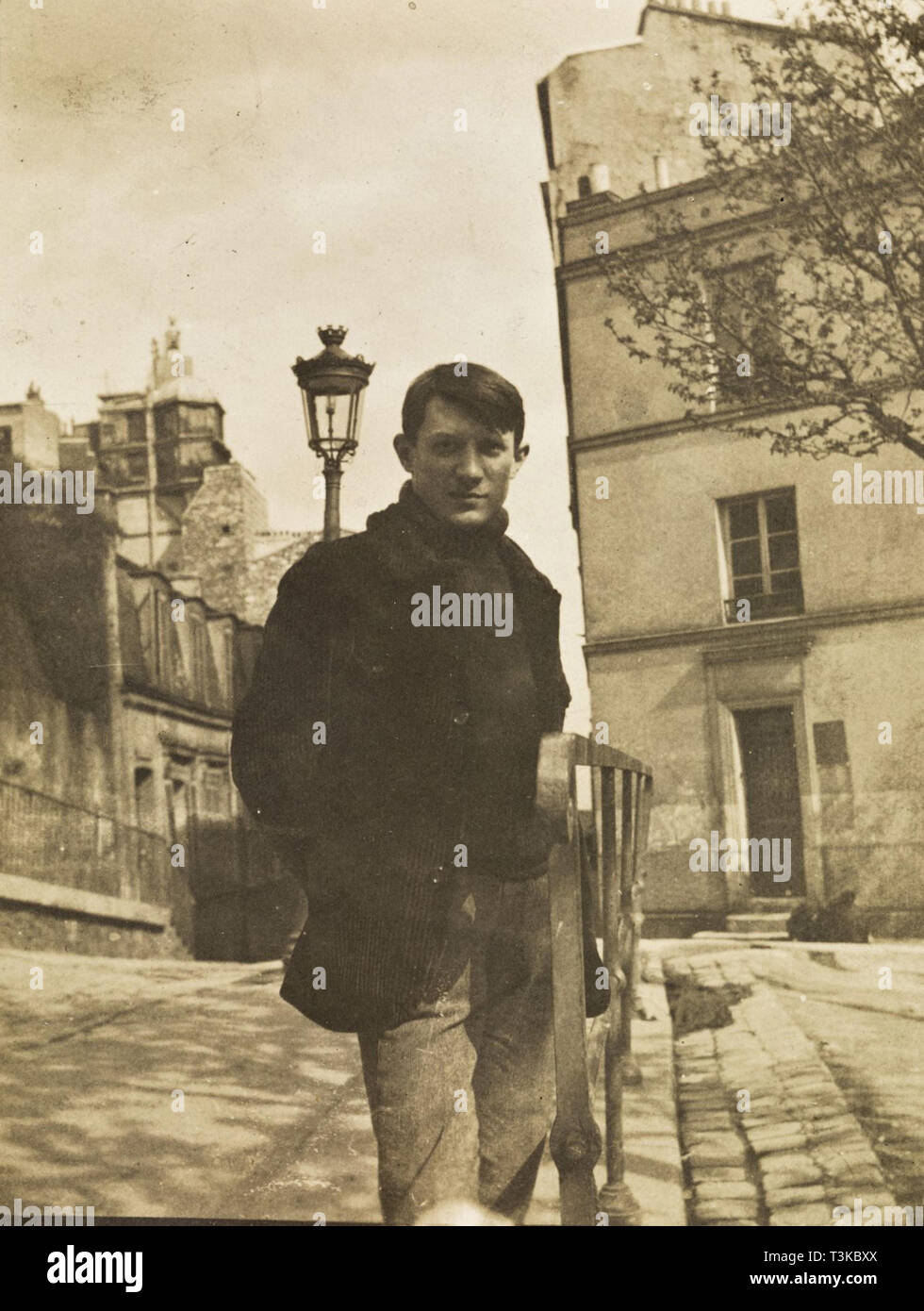 Pablo Picasso at the place Ravignan, Montmartre, 1904. Creator: Anonymous. Stock Photo