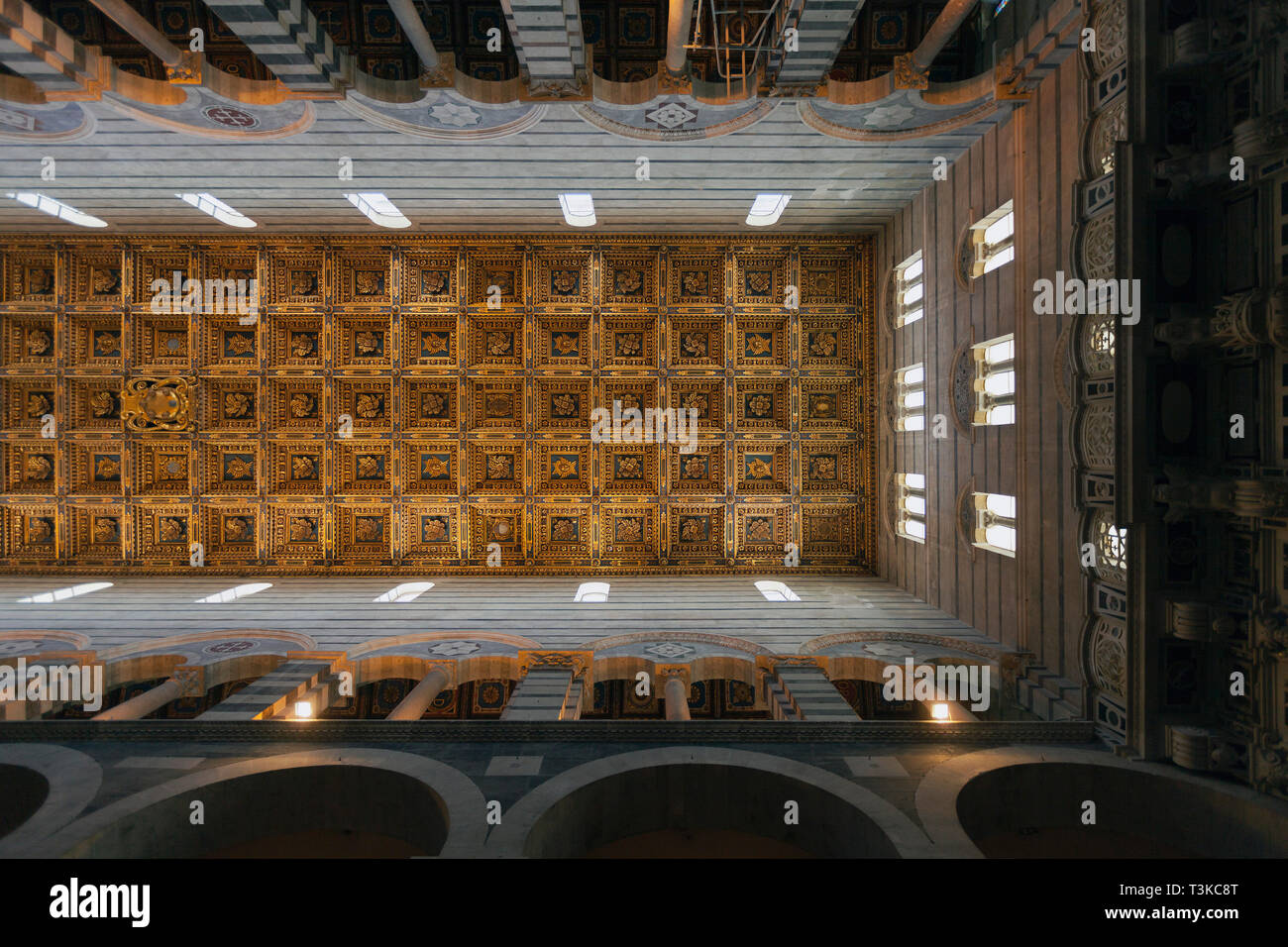 Coffered ceiling, Pisa Cathedral Stock Photo