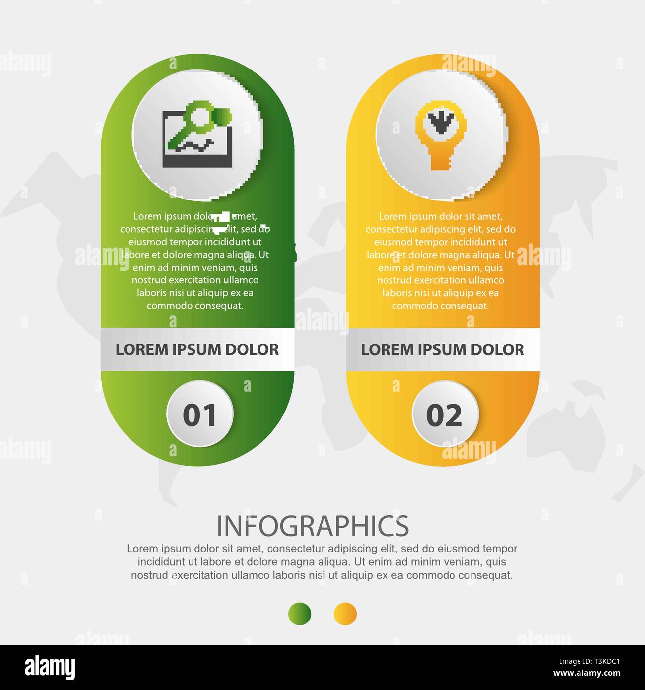 Modern 3D vector illustration. Circular infographic template with two ...