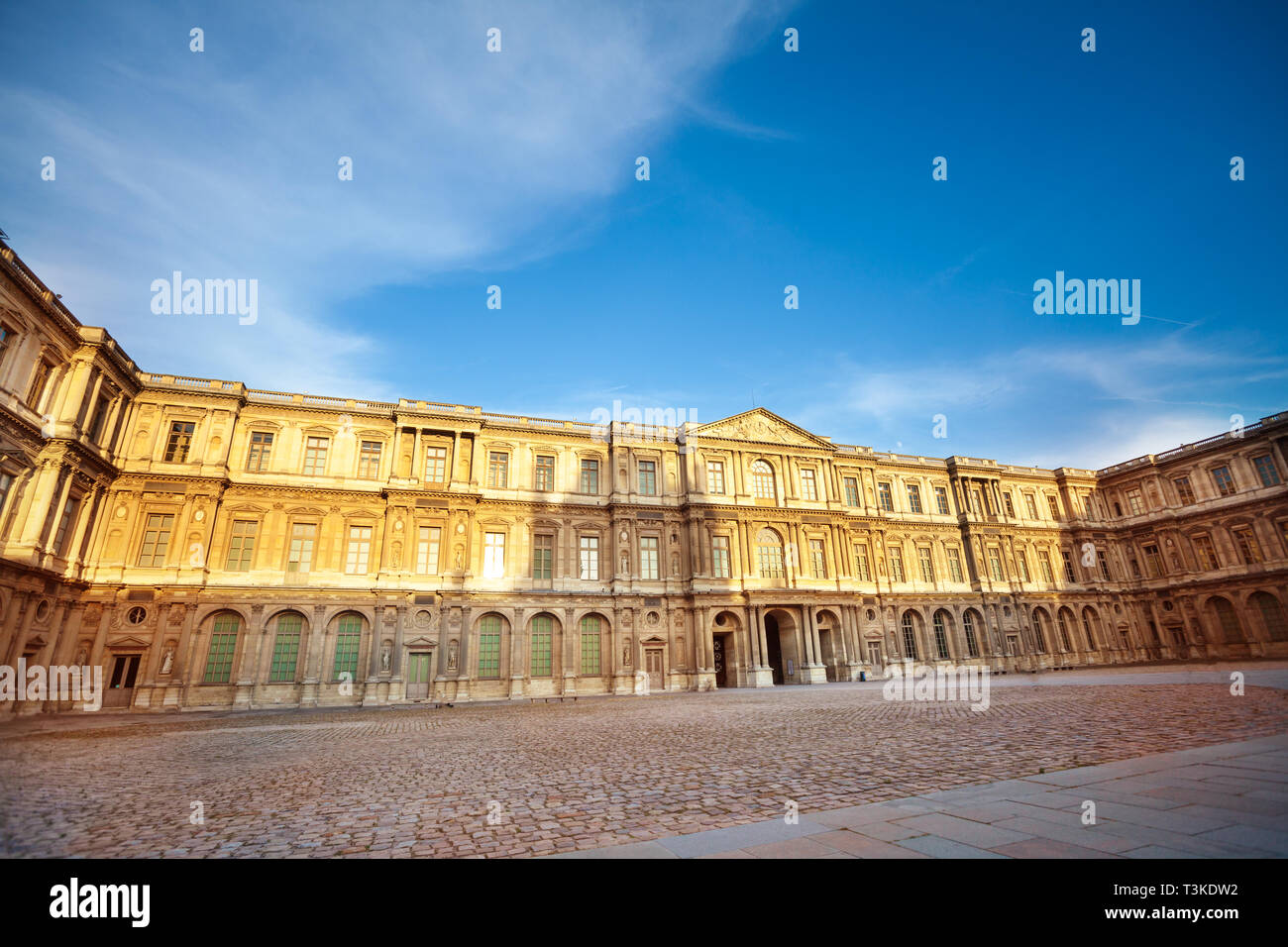 The facade of Palace of Versailles with the royal apartments against