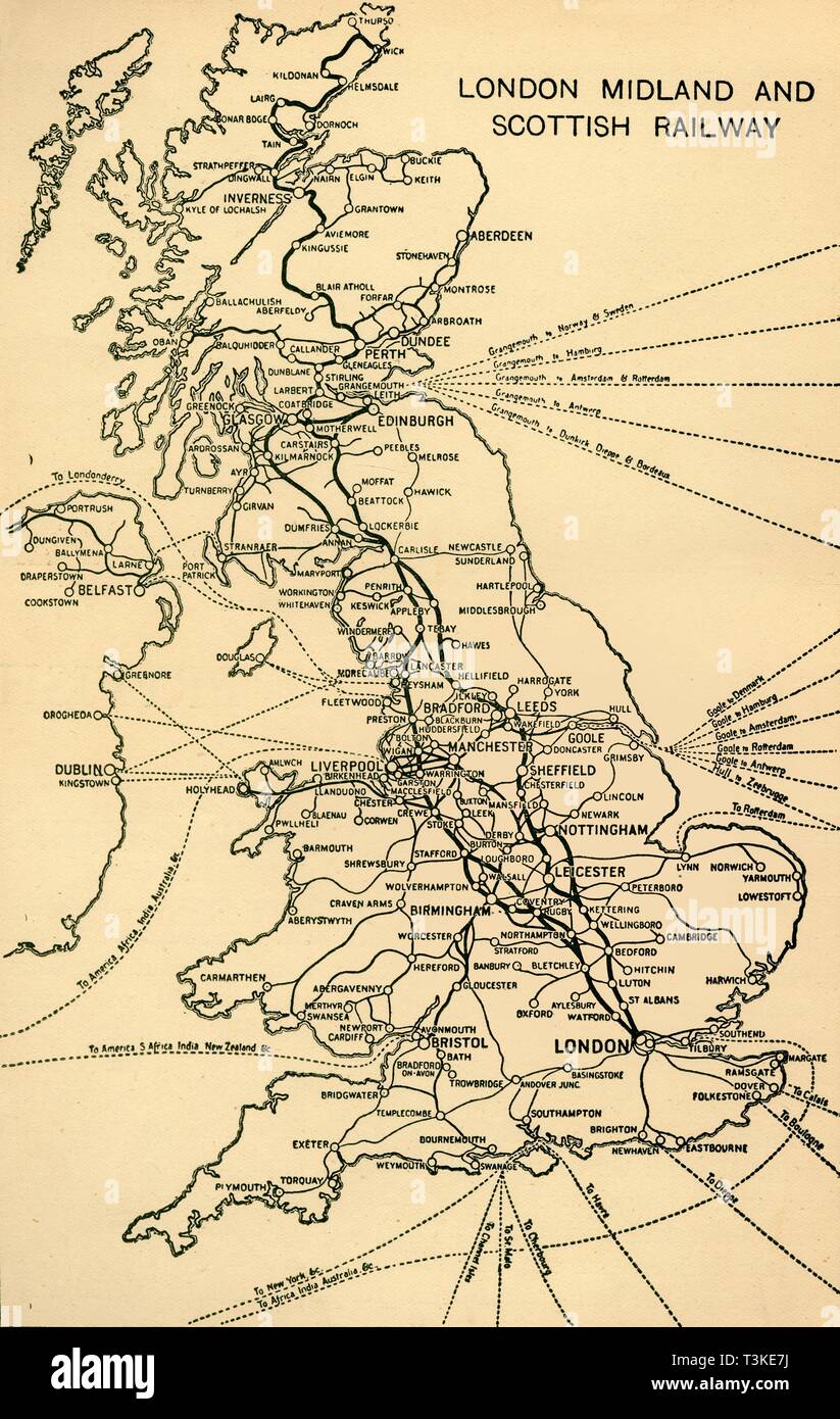 ca. 1900 map of the Colorado Midland Railway, unfortunately cropped at the  edges . circa 1900 337 Colorado Midland Railway map Stock Photo - Alamy