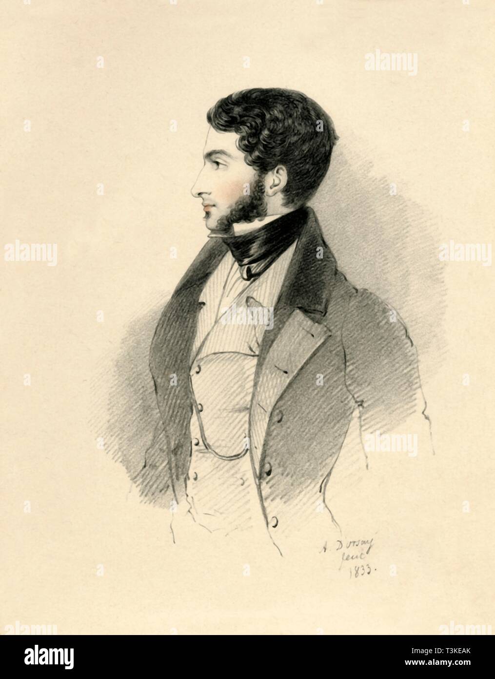 'The Honourable George Byng M.P. afterwards Viscount Enfield, 1833. Creator: Richard James Lane. Stock Photo